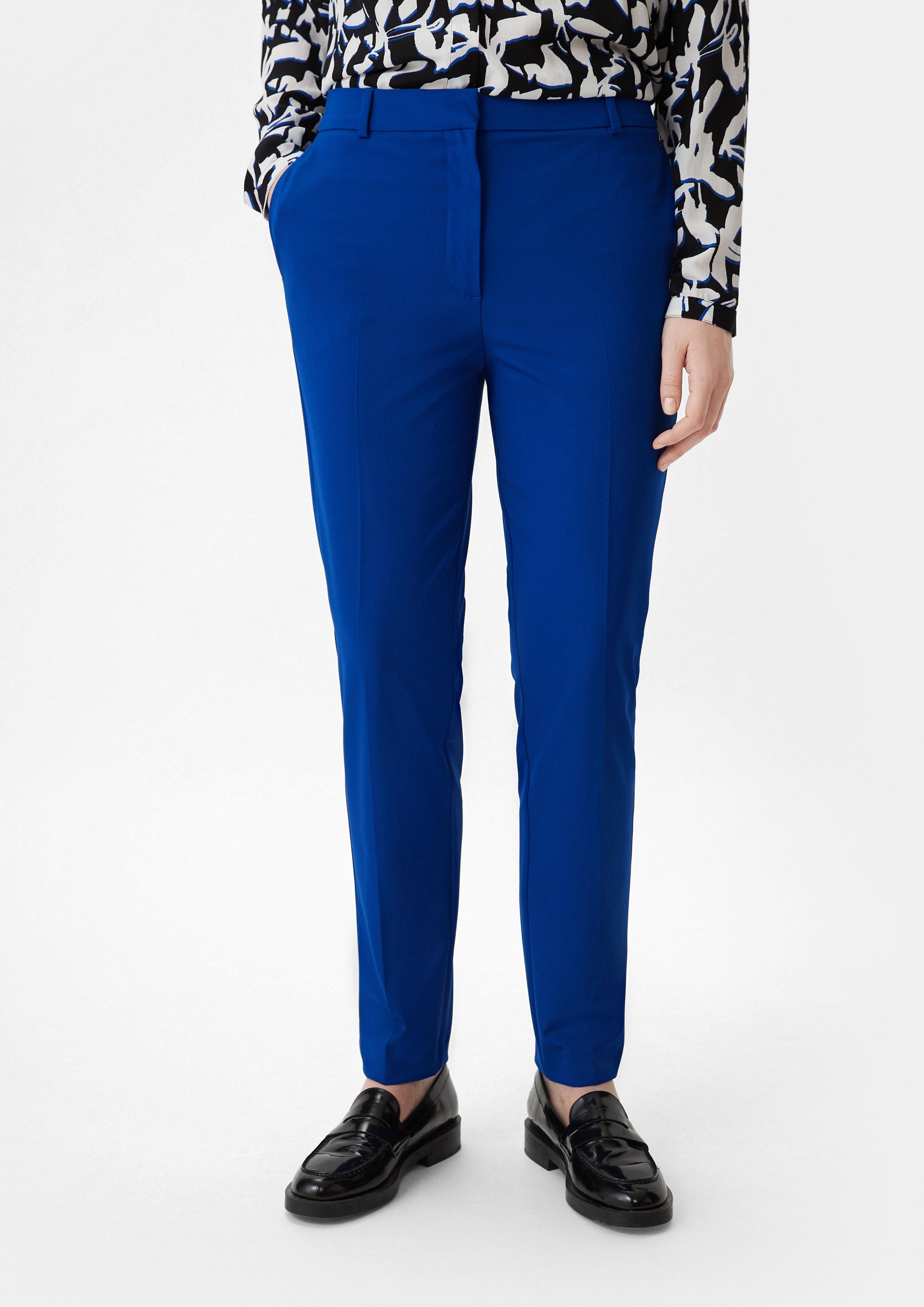 Cigarette Pants aus Twill - ozeanblau