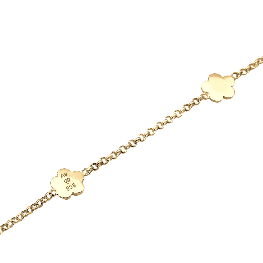 Elli Elli Bracelet Enfants Fleurs Filigrane avec Cristaux Rose en Argent Sterling 925 Bracelet