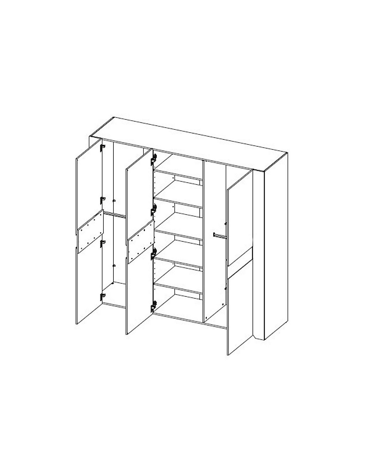 Jugendzimmer Kleiderschrank Angel 220cm 3-türig