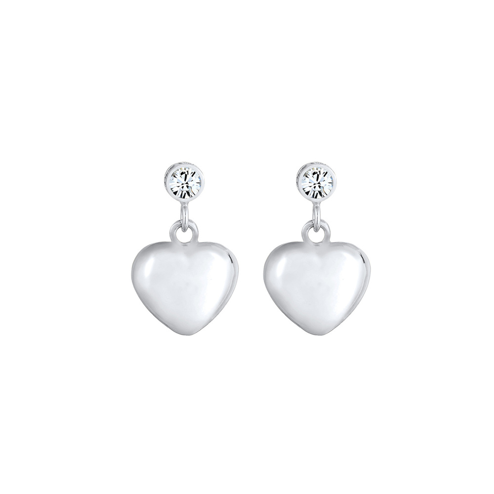 Elli Elli Boucles d'Oreilles Pendentif coeur de dame avec cristaux en argent sterling  Boucles d'oreilles