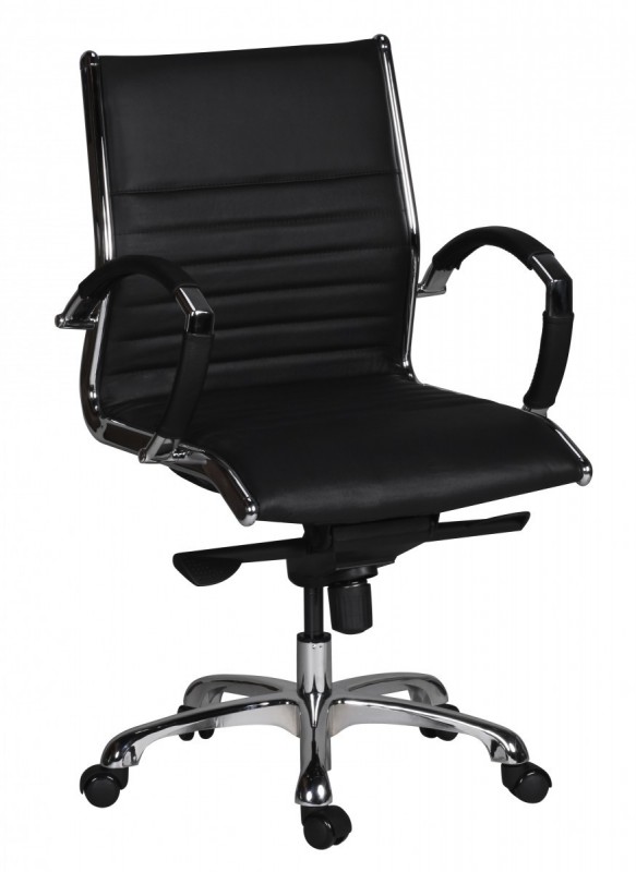 Amstyle Drehstuhl Leder schwarz - Bürostuhl 5-Punkt Multiblock-Mechanik