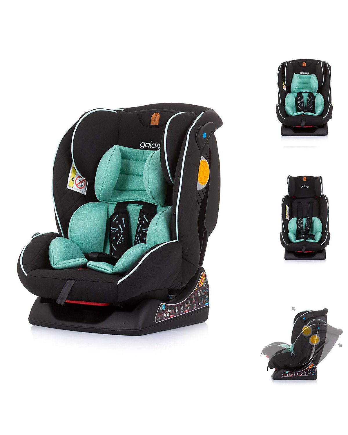Kindersitz Galaxy Gruppe 0+/1/2/3 (0 - 36 kg) verstellbar 5-Punkt Gurt Kindersitze