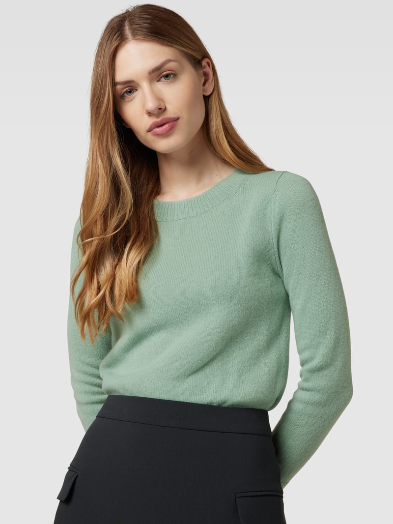 Strickpullover mit Rundhalsausschnitt in schilf