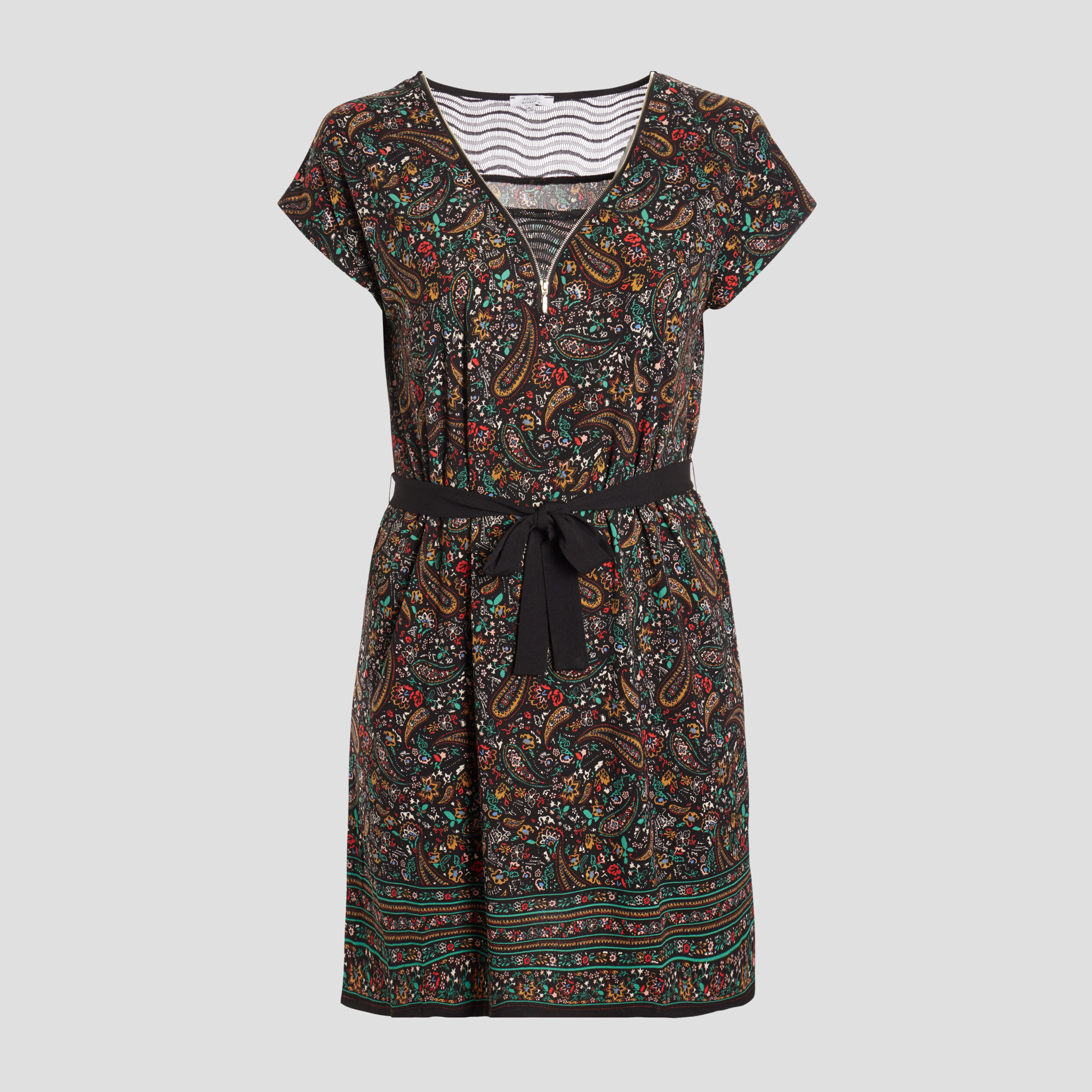 Robe droite ceinturée noir femme grande taille | La Halle