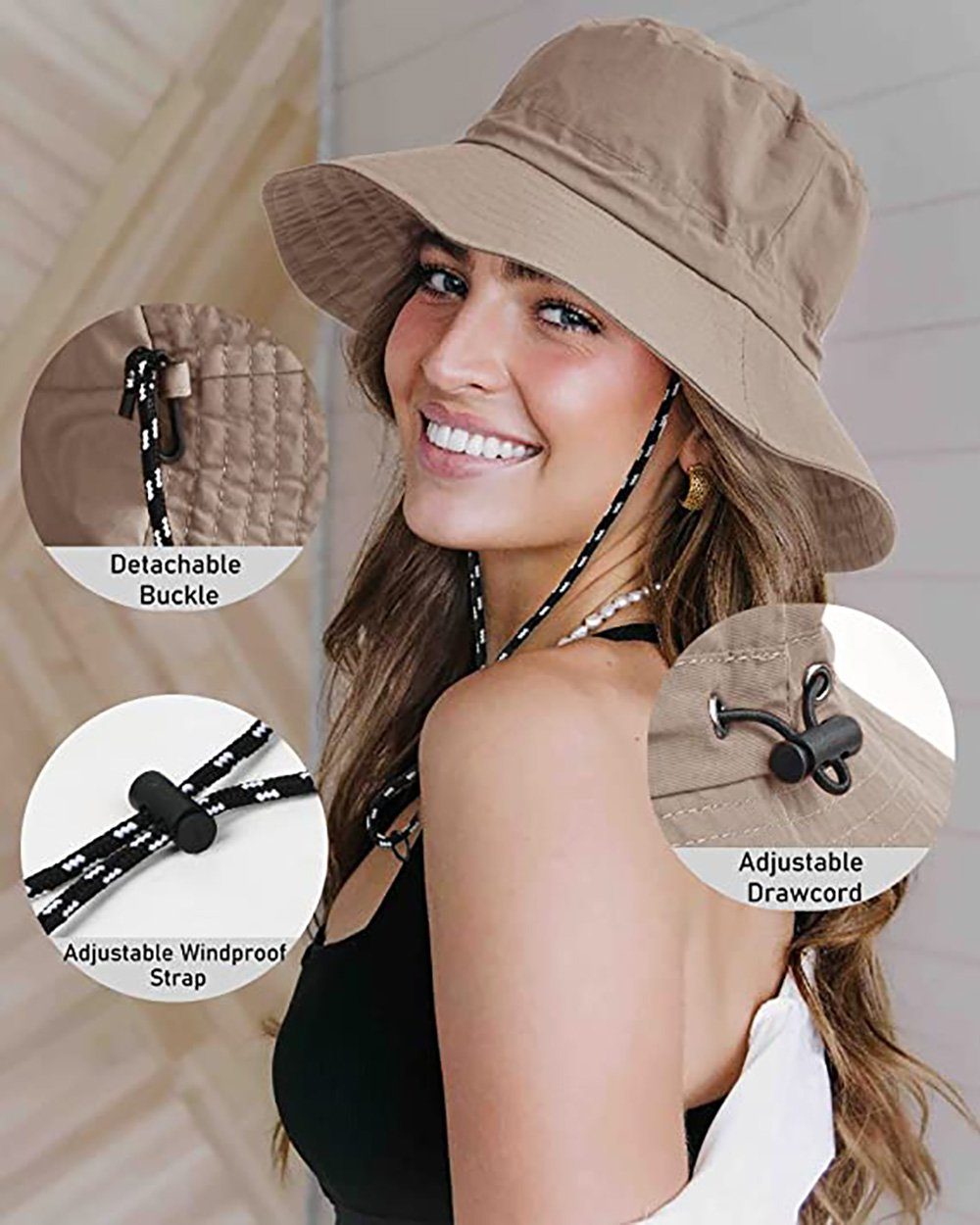 Fischerhut Unisex Fischerhut Damen Herren Anglerhut Schnell (1-tlg) Trocken Bucket Hat Tragbar Faltbar Sonnenhut