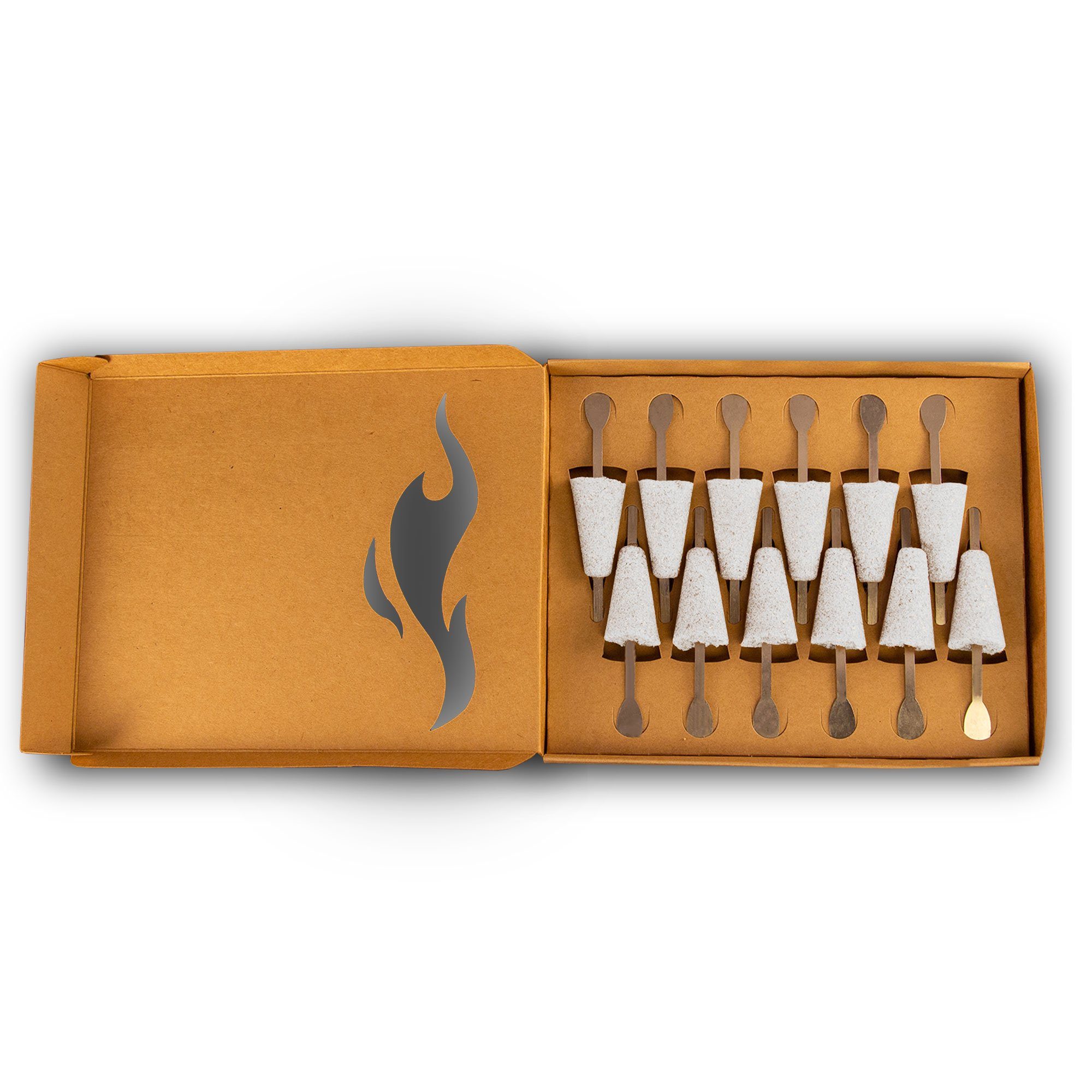 Feuerzangentasse Bowle-Set Feuerzangentasse Zuckerhut-Sticks, 12 Stück (12x Zuckerhut-Stick), Mini-Zucker-Hut mit Einweg-Feuerzange (aus Edelstahl)