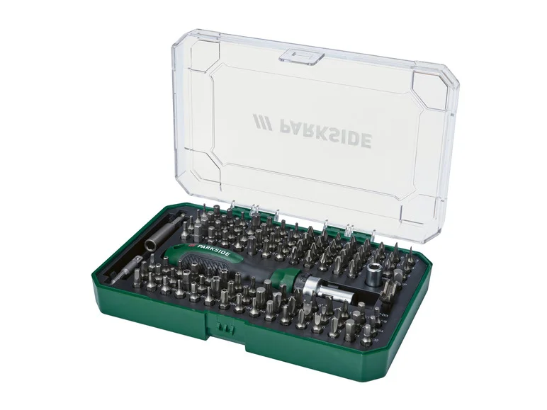 Conjunto de bits para chave de fenda com catraca PARKSIDE®, 115 peças