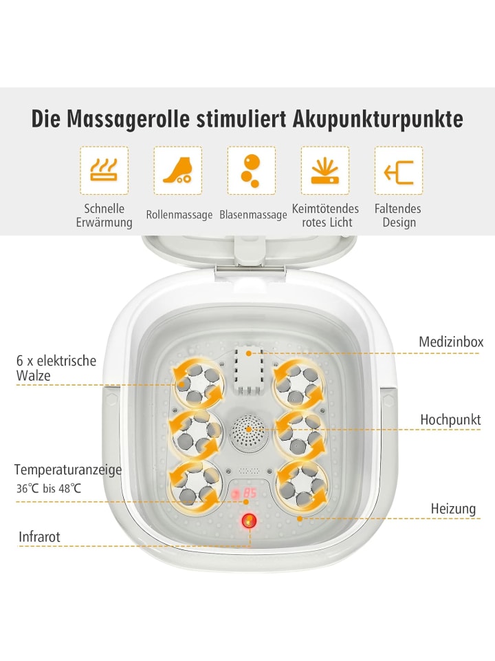 COSTWAY Fußbad Massagegerät in Grau günstig kaufen 40 cm