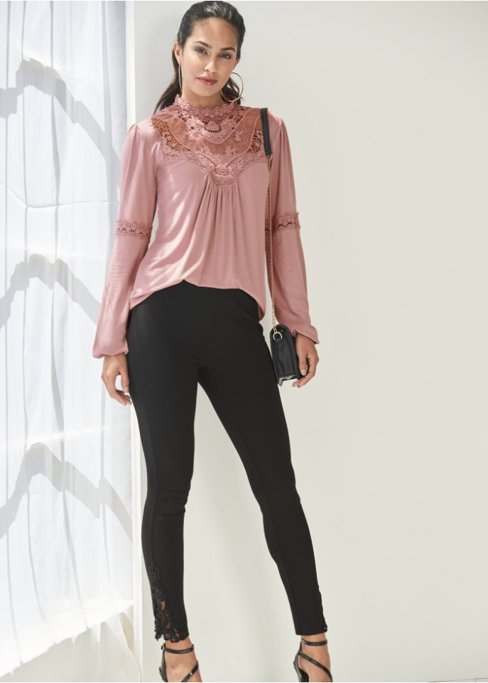Langarmshirt mit Spitze