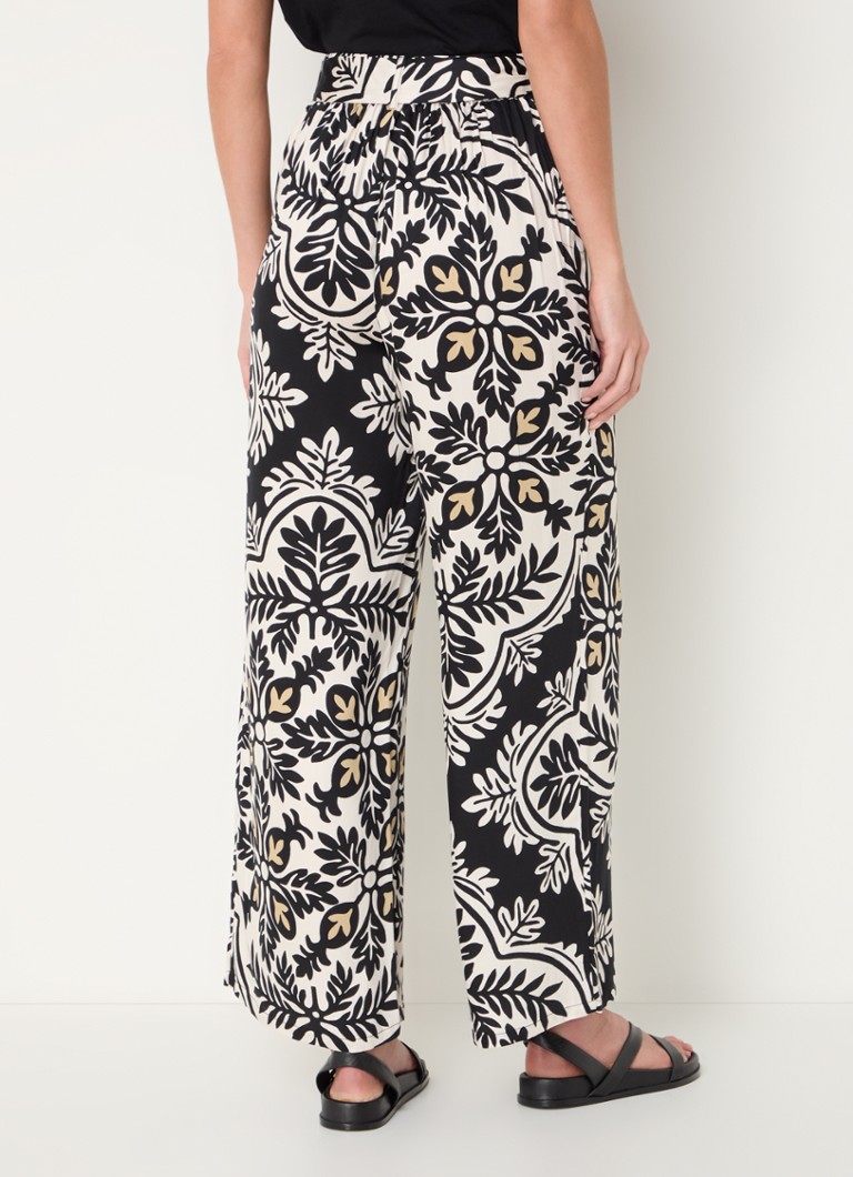 Benetton high-waist loose-fit trousers with print and side pockets