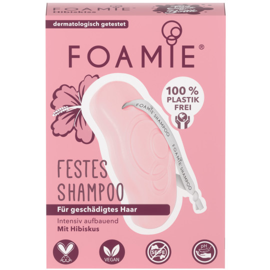 Foamie Festes Shampoo Hibiskus für geschädigtes Haar 80G