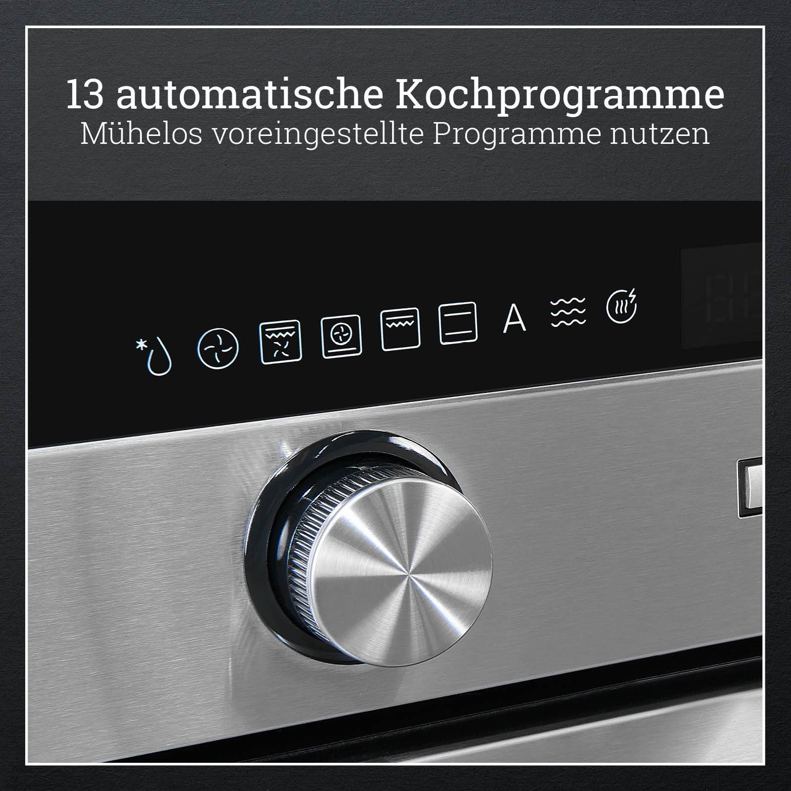 vonReiter Einbau-Mikrowelle VREBM 4550 G, Mikrowelle mit Backofenfunktion, Grill, Heißluft, Auftaufunktion, 50,00 l, Digitaler Timer