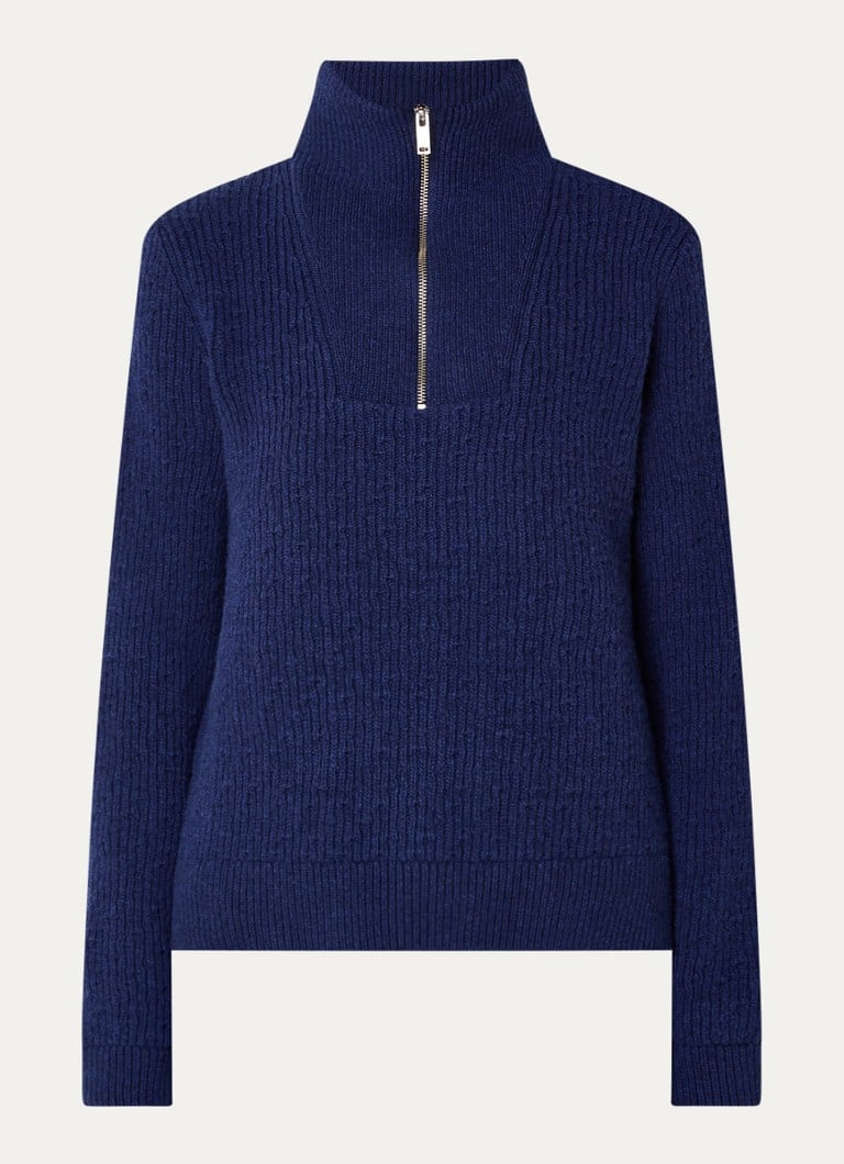 Vlněný svetr ARMEDANGELS Tulipaa z hrubého pleteného materiálu s poloviční zipem