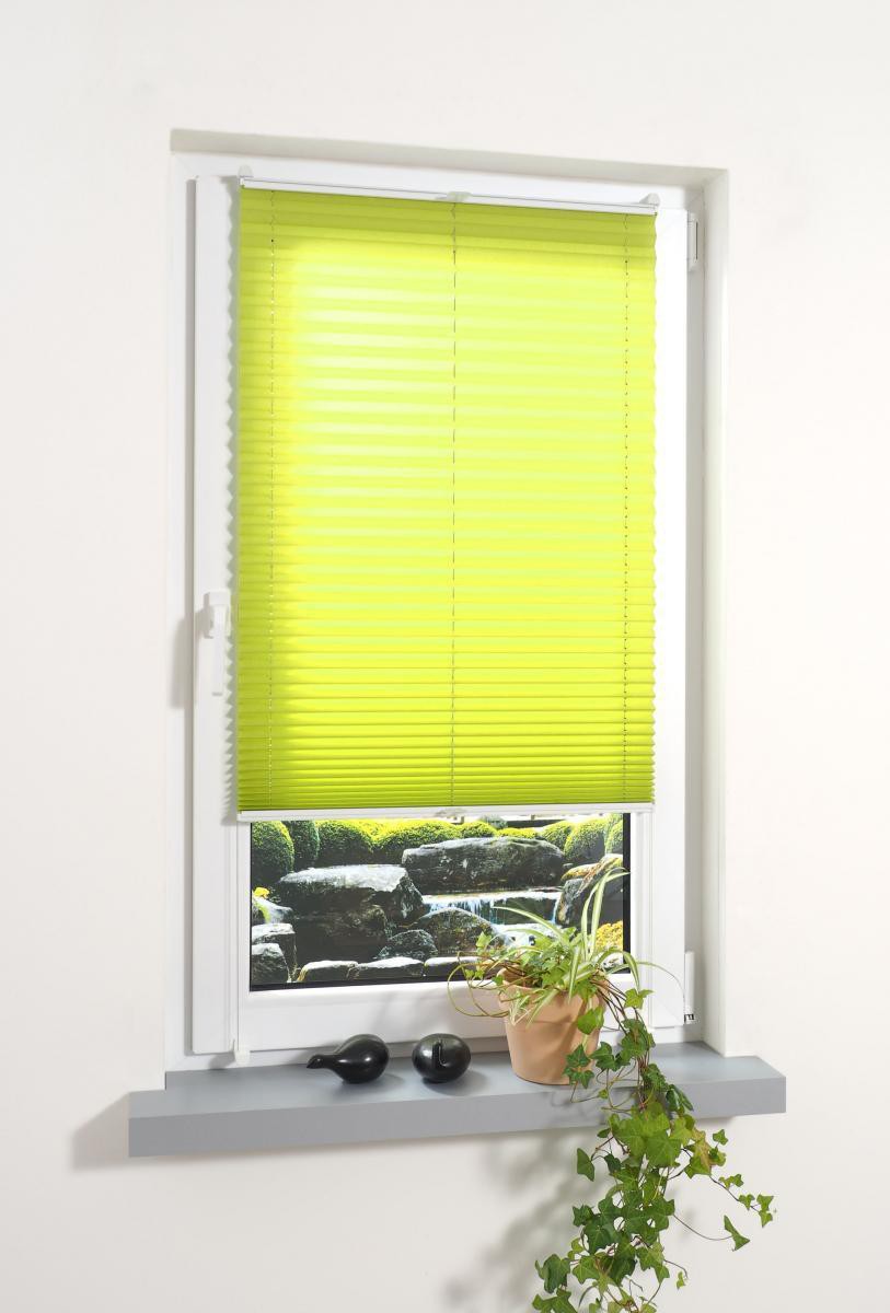 Bella Casa Klemmfix Plissee verspannt, 75 x 130 cm (Breite x Höhe), apfelgrün