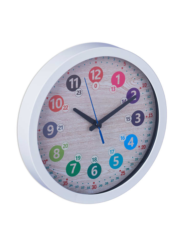 relaxdays Kinder-Wanduhr in Weiß - Ø 30 cm günstig kaufen onesize