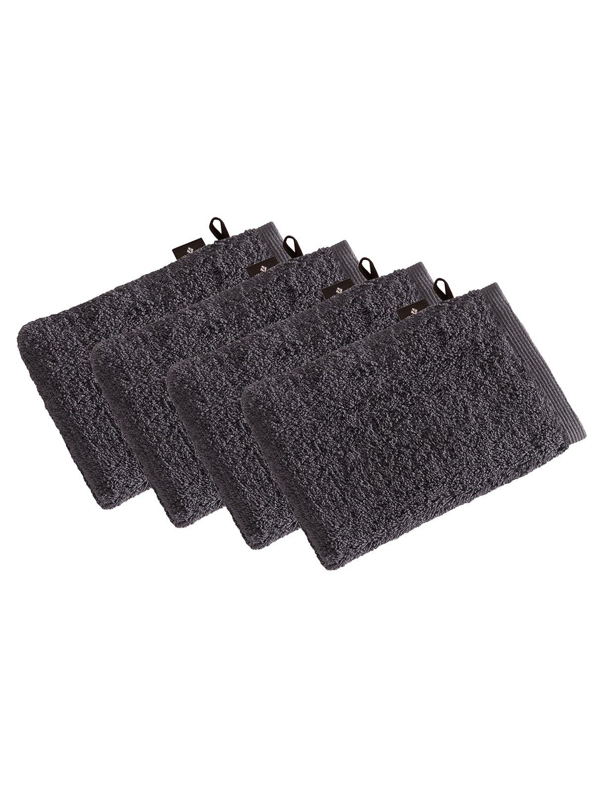 Vossen Waschhandschuh 4er Pack Waschhandschuh 22 x 16 cm High Line (Spar-Set, 4-tlg), Vegan