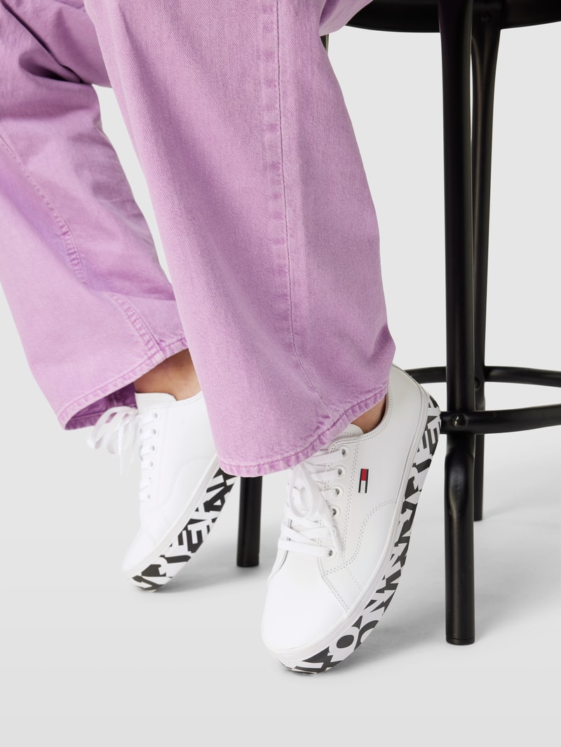Sneaker mit Plateausohle Modell 'CUPSOLE PRINT' in weiß