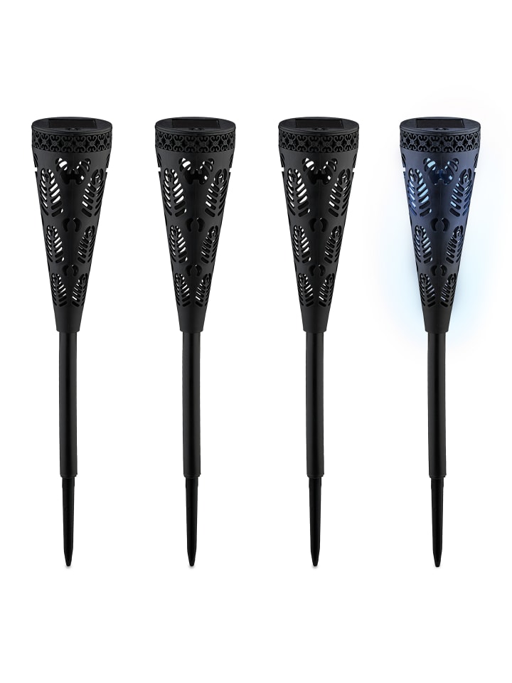 relaxdays 4 x Solarlampe in Schwarz günstig kaufen onesize