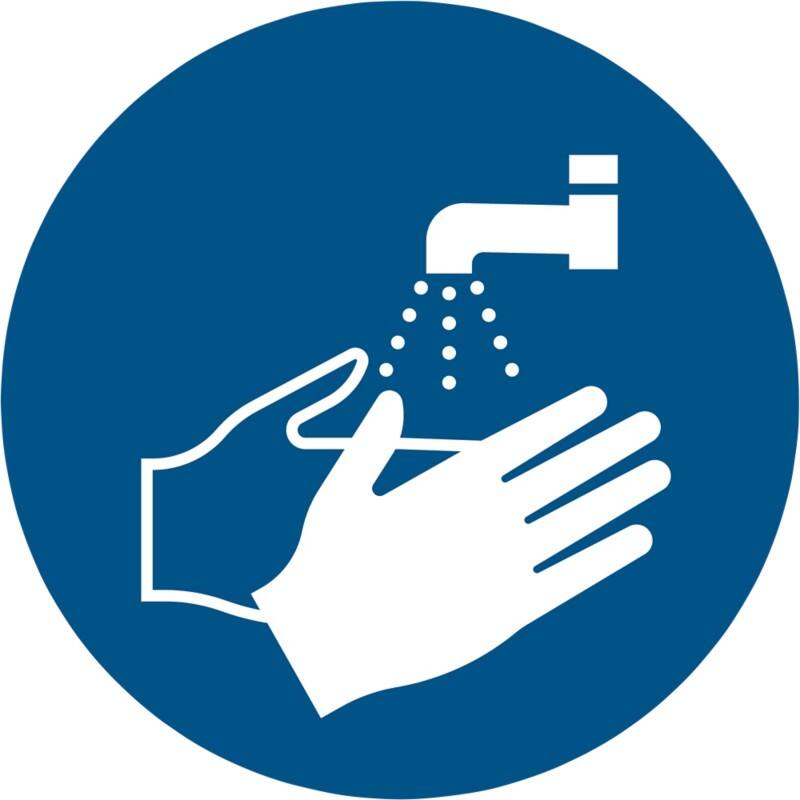Djois Warnschild Hände waschen Klebstoff, einschraubbar PP (Polypropylen) 20 (B) x 0,14 (H) cm 3 Stück