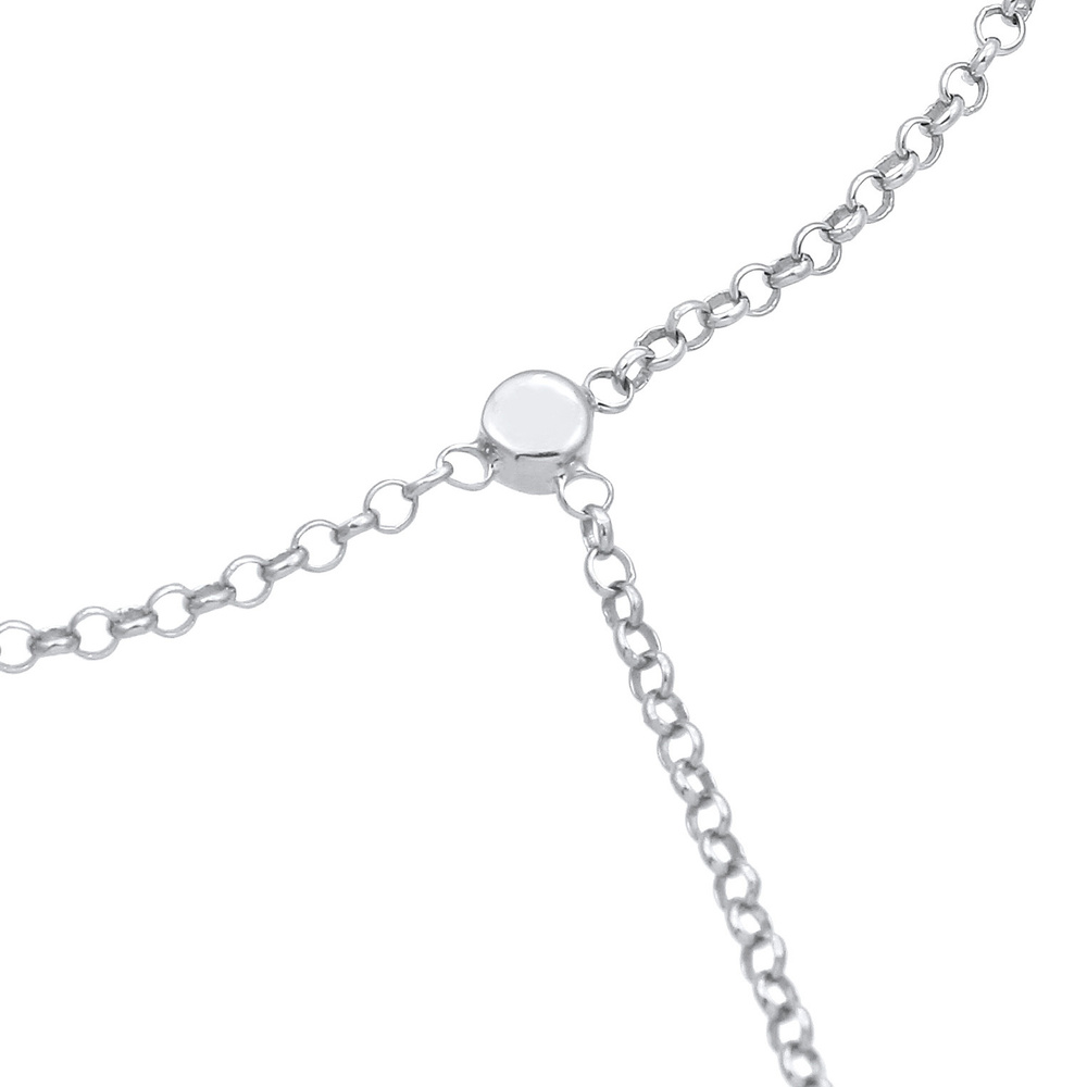 Elli Elli Bracelet Cristaux Handchain Femme - (925/1000) Argent Plaqué Or Bracelet