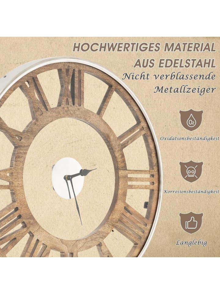 COSTWAY Wanduhr φ51cm in Gold günstig kaufen onesize