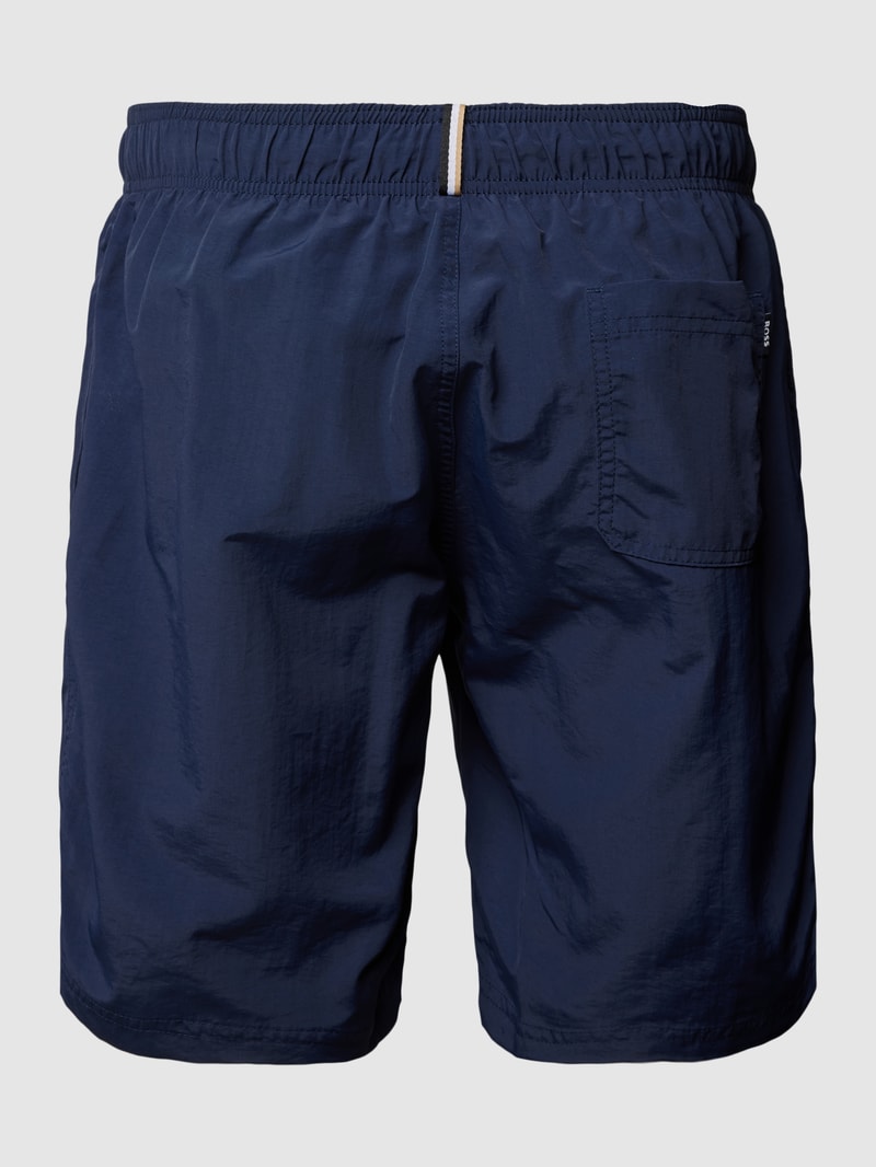 Badehose mit elastischem Bund Modell 'Whale' in dunkelblau