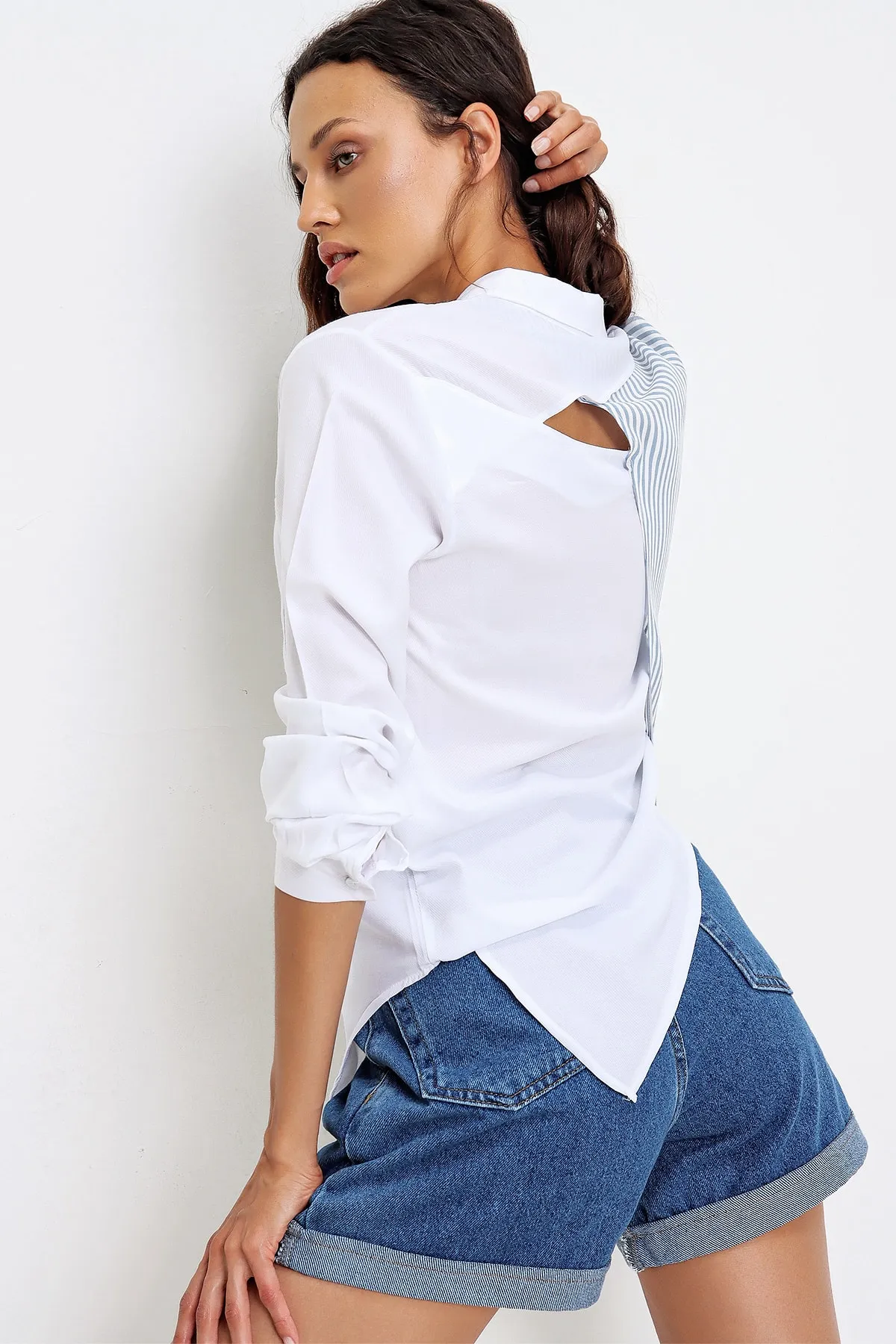Trend Alaçatı Stili  Hemd - Weiß - Oversized
