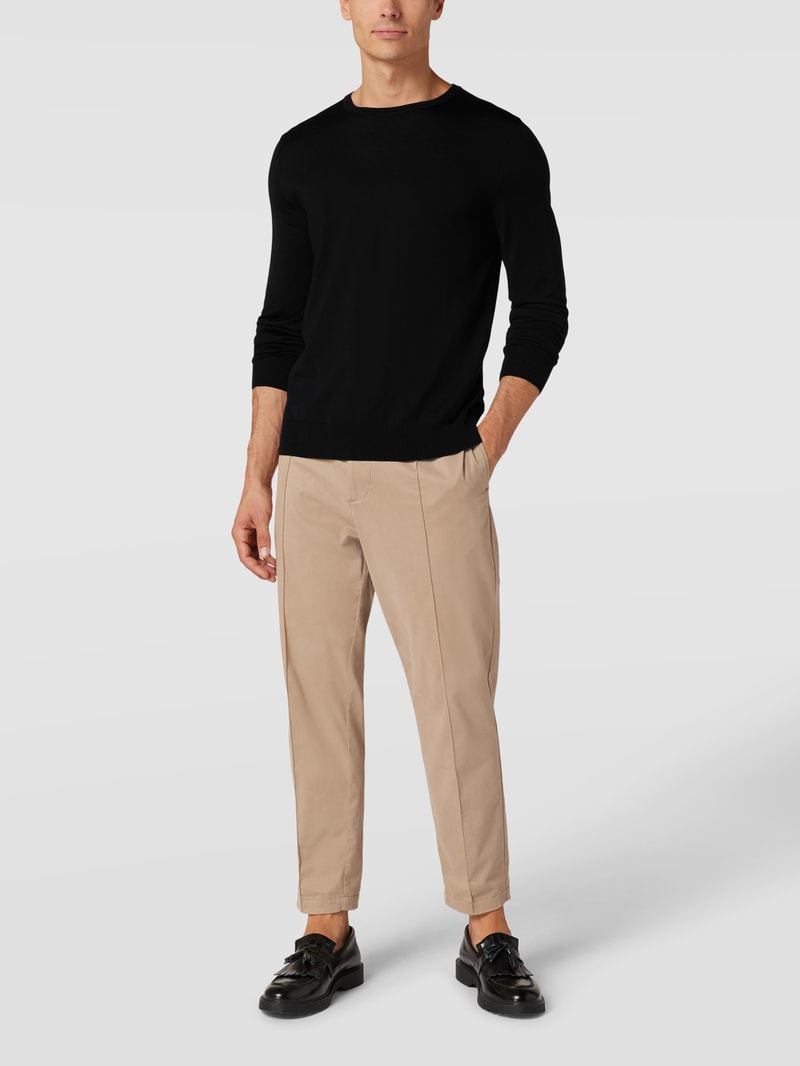Pullover aus Merinowolle Modell 'Denny' in schwarz