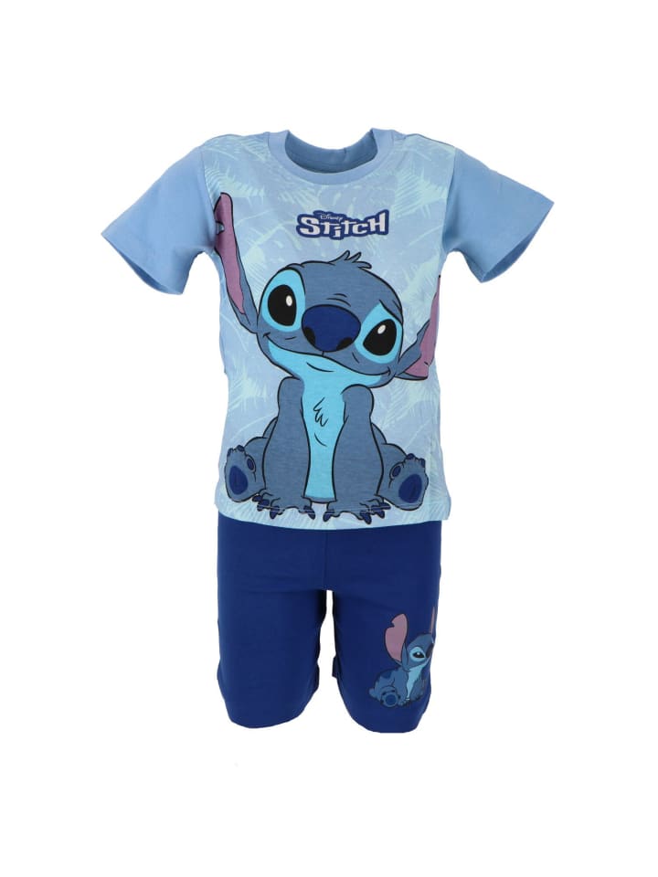 Lilo & Stitch Lilo & Stitch Shortama Atmungsaktiver Kurzarm-Schlafanzug für in Blau günstig kaufen L/XL