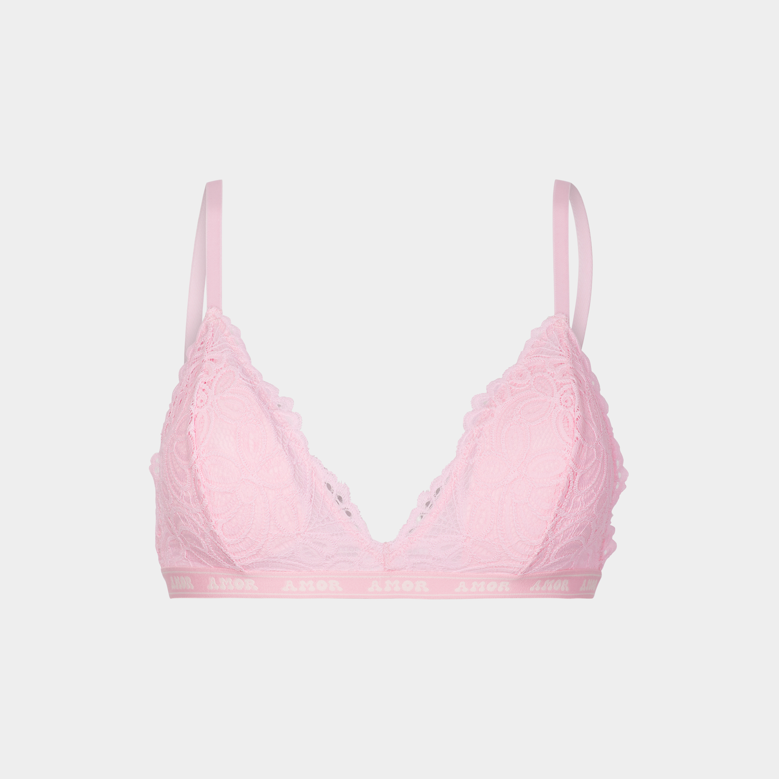 Soutien gorge triangle dentelle padded rose clair femme | La Halle
