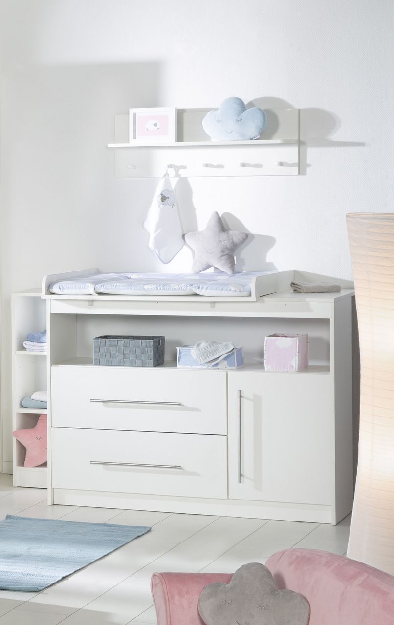 Roba Wickelkommode „Maren“, mit abnehmbarem Wickelansatz, breit, 2 Schubladen, Wickelhöhe 90,5 cm