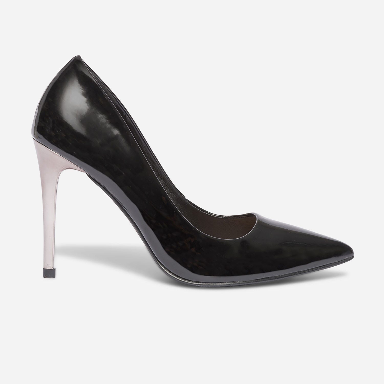 Stiletto TEXTO noir verni à talon miroir