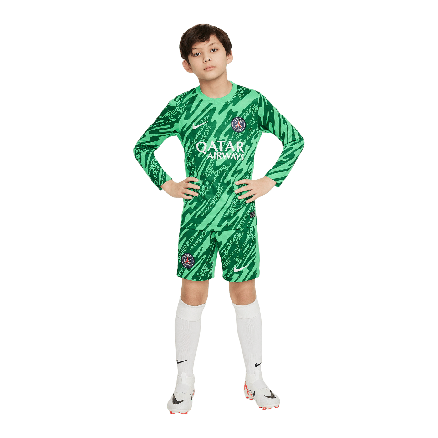 Nike Paris St. Germain Torwarttrikot langarm 2024/2025 Kids Grün F329