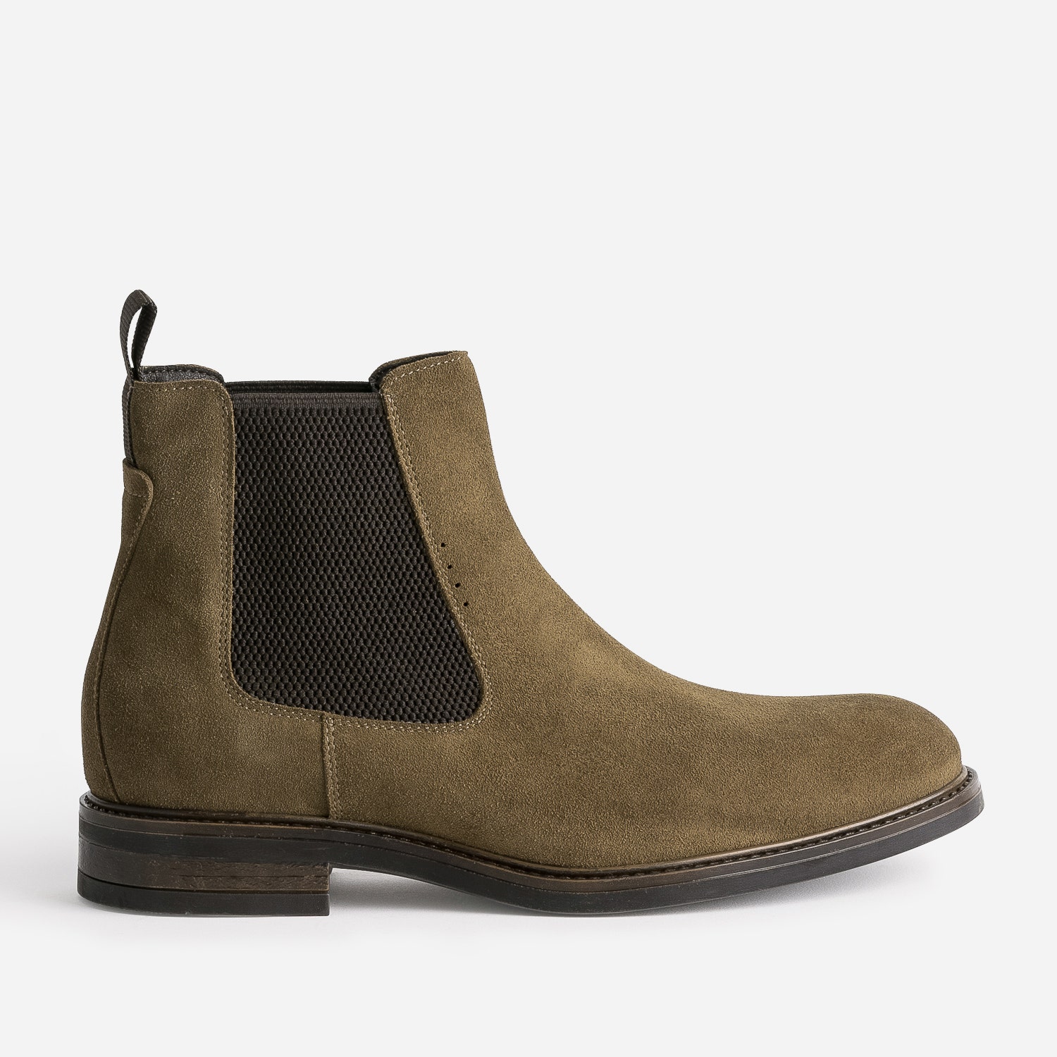 Chelsea boots marron en cuir velours