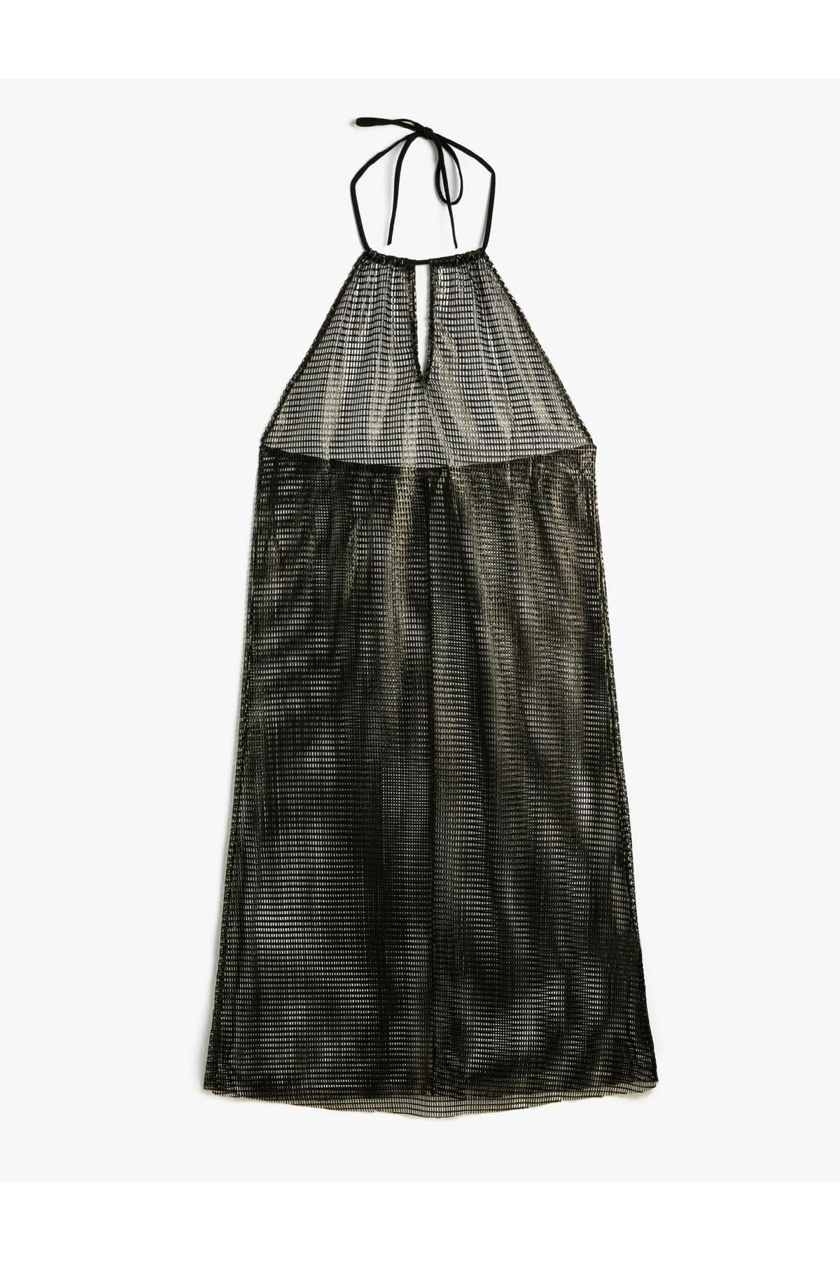 Koton  Transparentes Strandkleid mit langem Neckholder und Fensterdetail