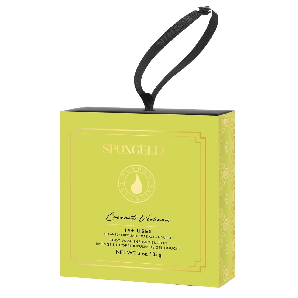 spongelle BOXED WHITE FLOWER - COCONUT VERBENA Eponge de corps infusée de gel douche