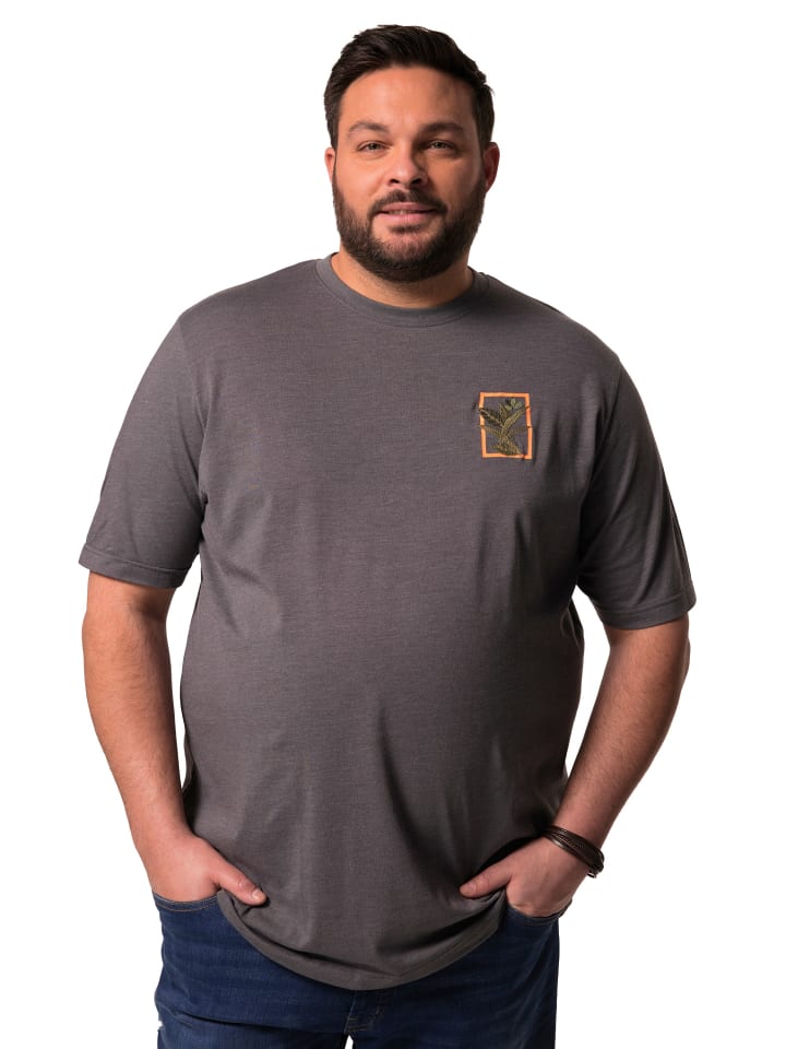 Men Plus Kurzarm T-Shirt in blue denim günstig kaufen
