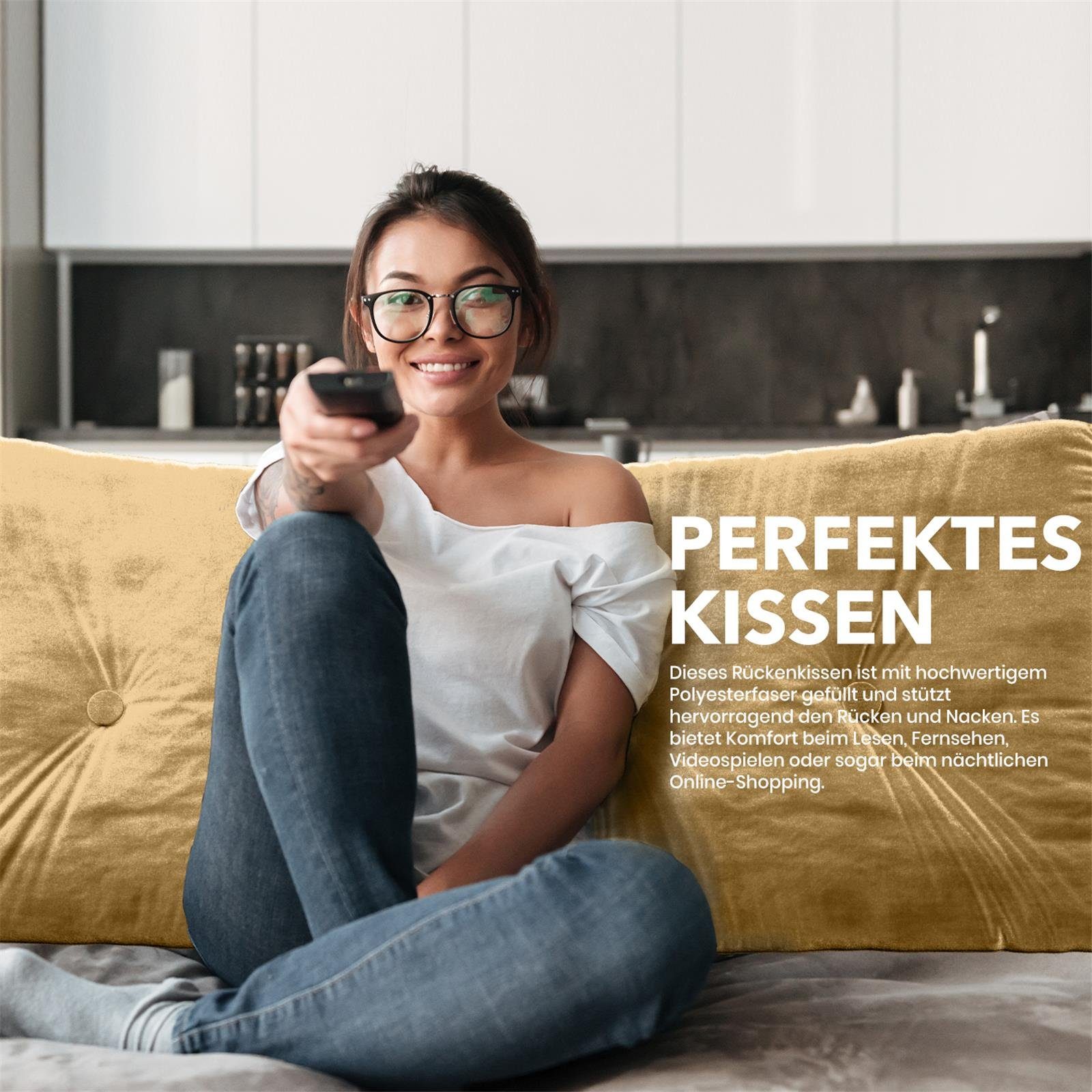 Björn&Schiller Rückenkissen Dreieckiges keilförmiges, Palettenkissen, Lounge Kissen Beige, ideal als Kopfkissen, Nackenkissen oder Bett Kopfteil Kissen