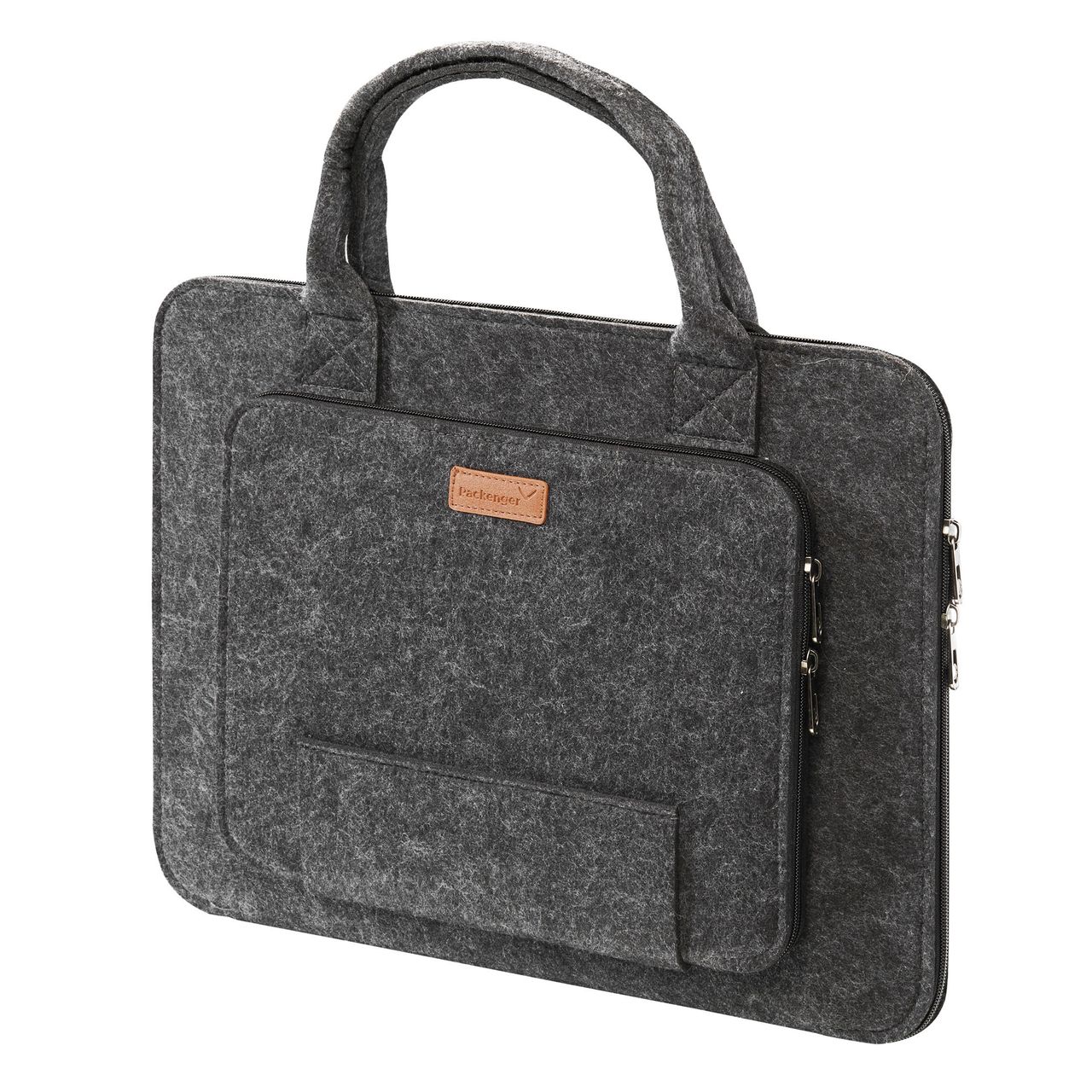 Weles Packenger Filz-Laptoptasche 15,6 Zoll, Laptophülle, Notebooktasche, Schutzhülle, 43 x 31,5 x 3 cm, grau