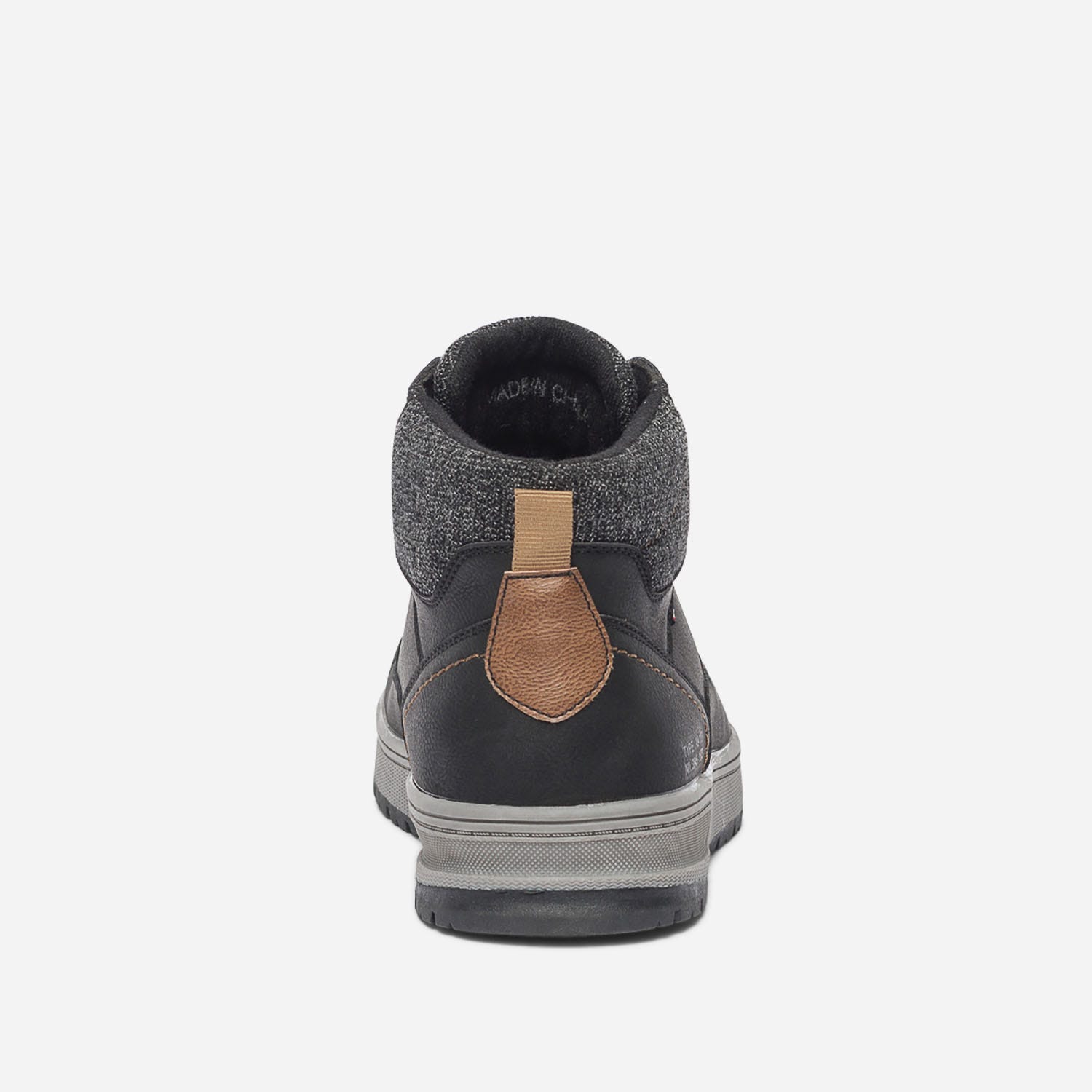 Boots à lacet noir avec col textile