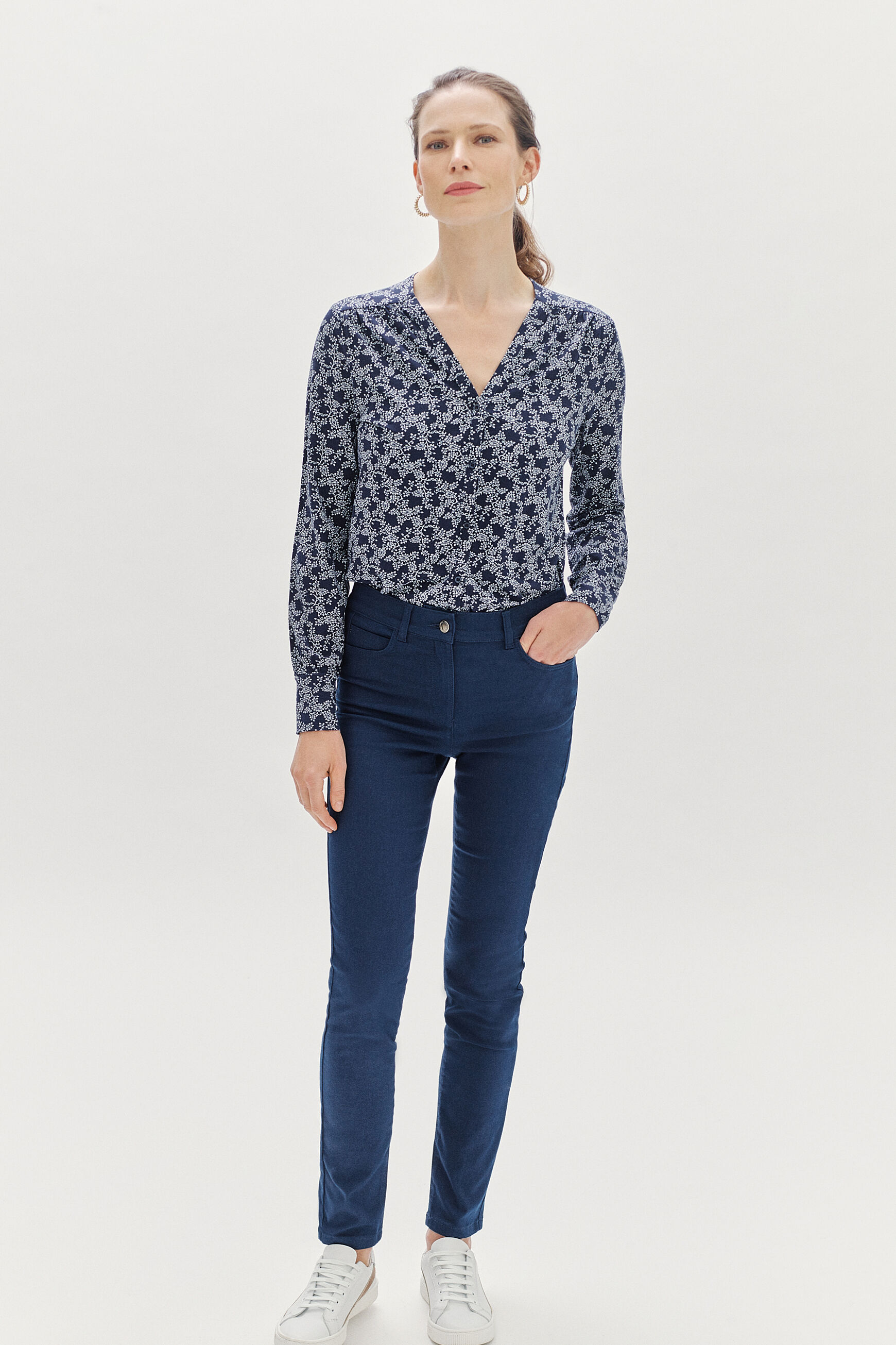 t-shirt zoe arabesque bleu marine femme