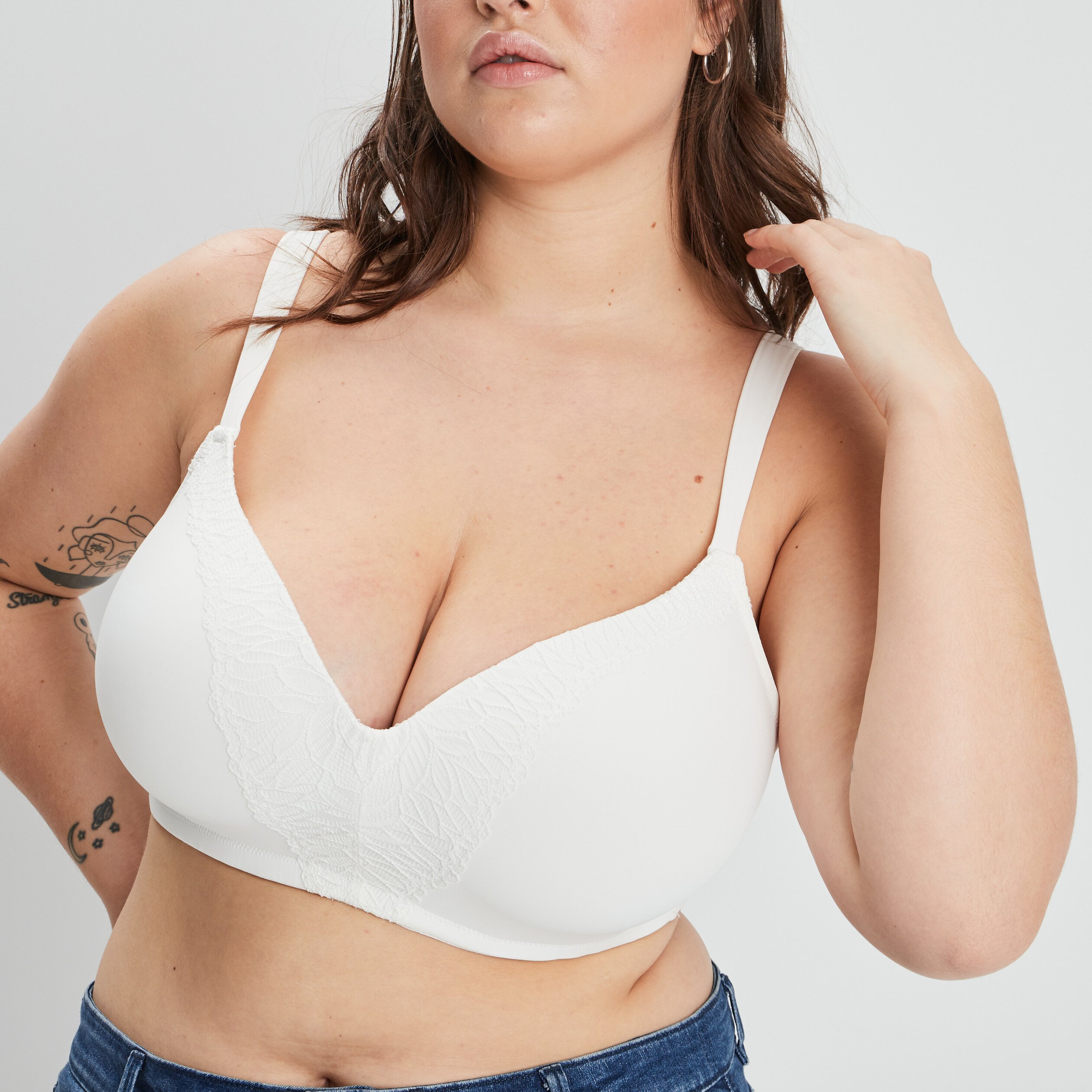 Soutien-gorge ampliforme microfibre blanc femme grande taille | La Halle