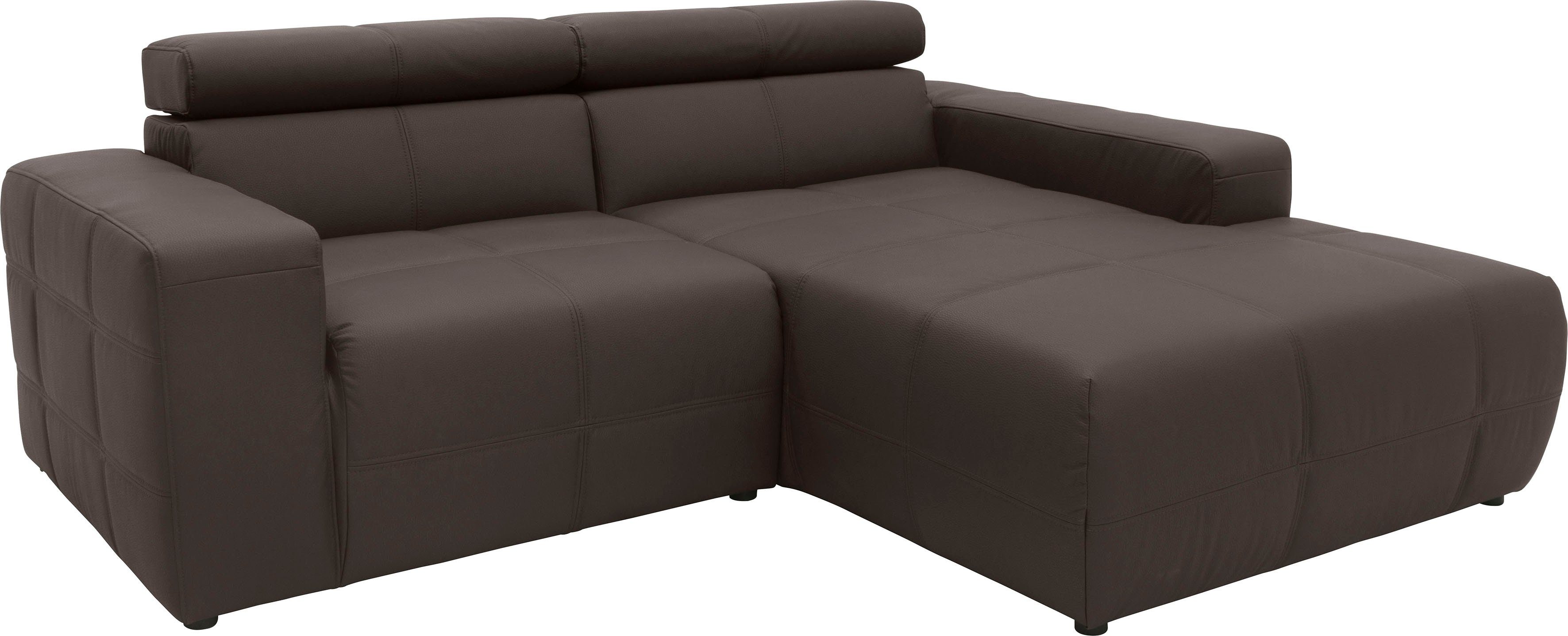 DOMO collection Ecksofa Brandon, Mit Kopfteilverstellung, auch in Leder und Cord