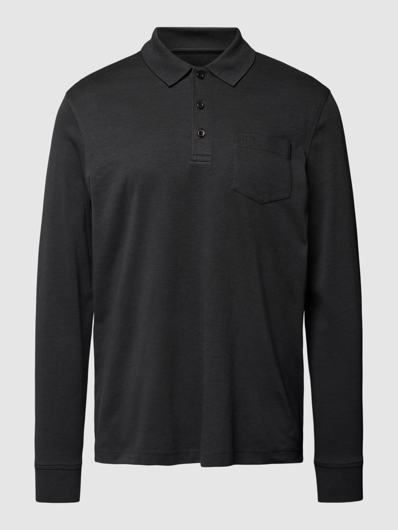 Poloshirt mit Brusttasche in dunkelgrau