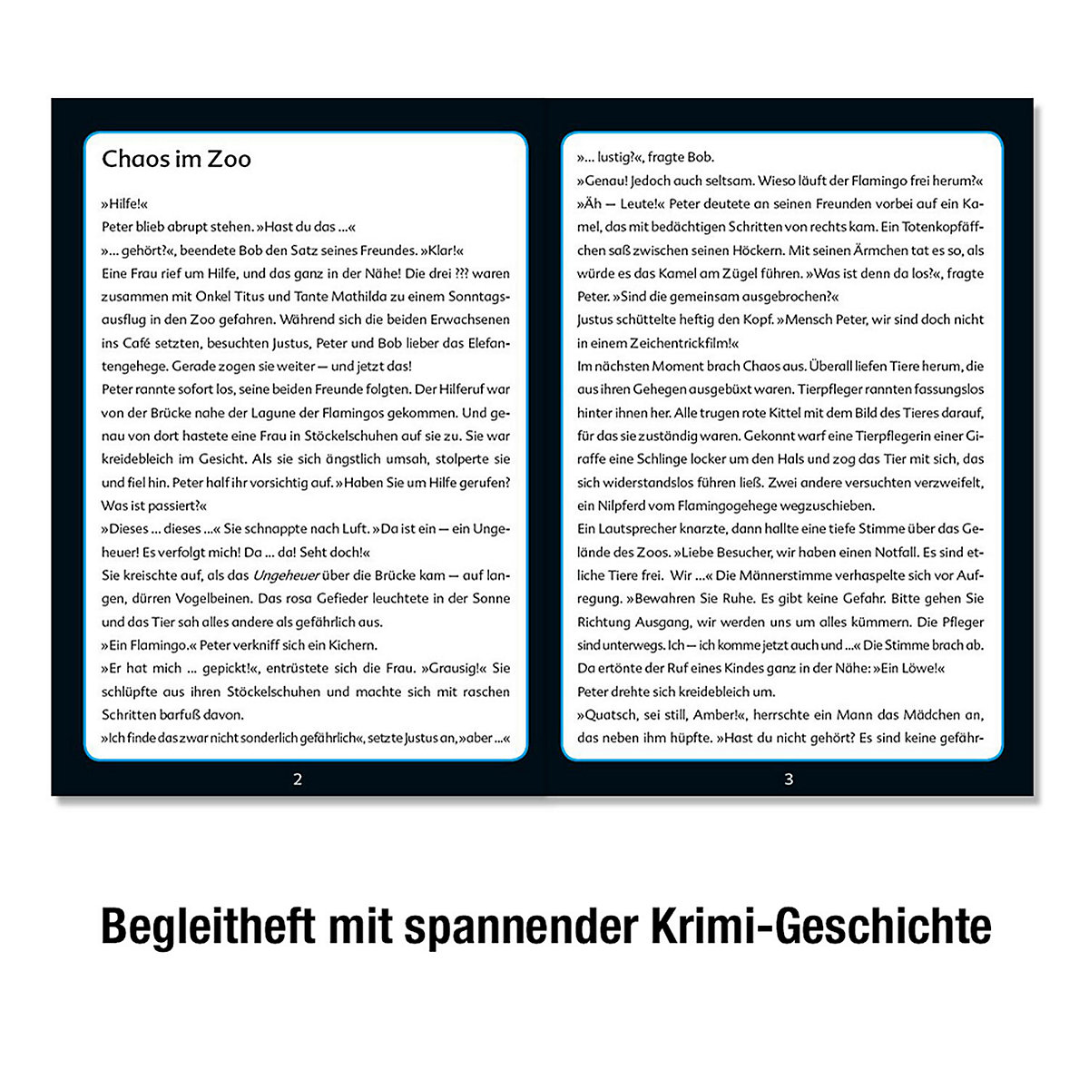Krimipuzzle Die drei  Kids - Chaos im Zoo, 150 Teile