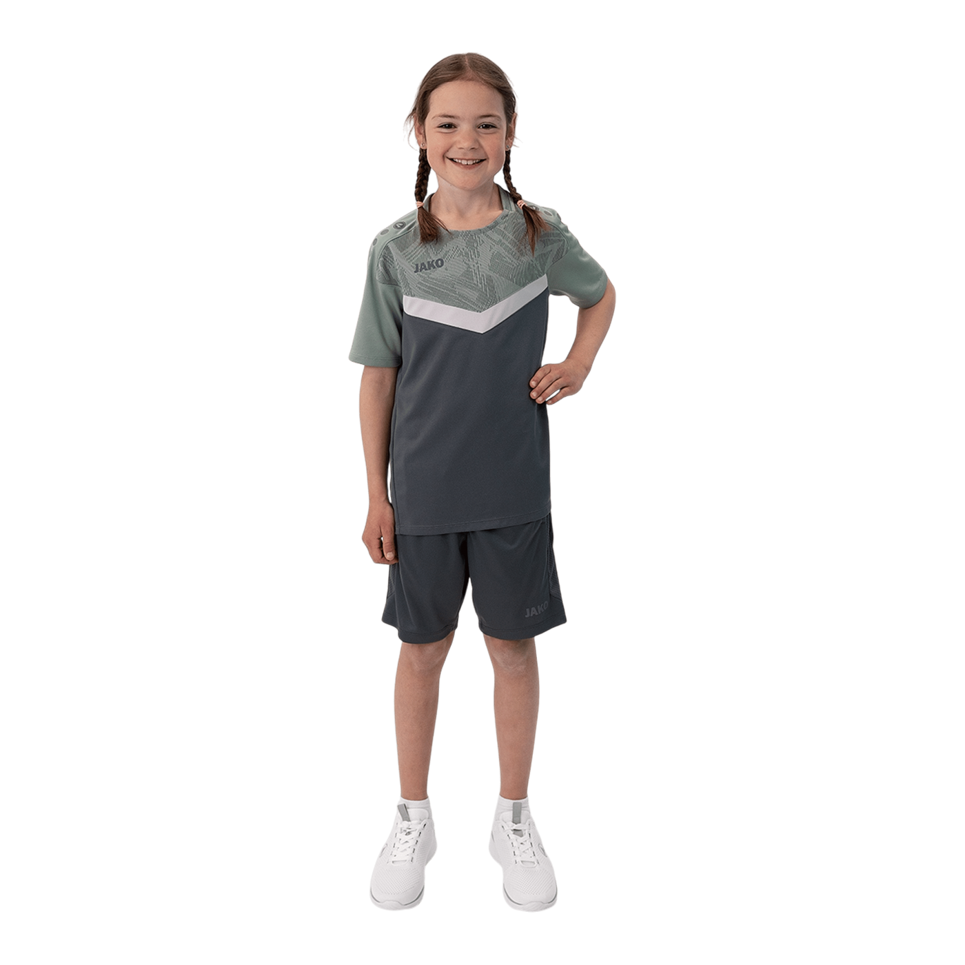 JAKO Icon T-Shirt Kids Grau Grün F852