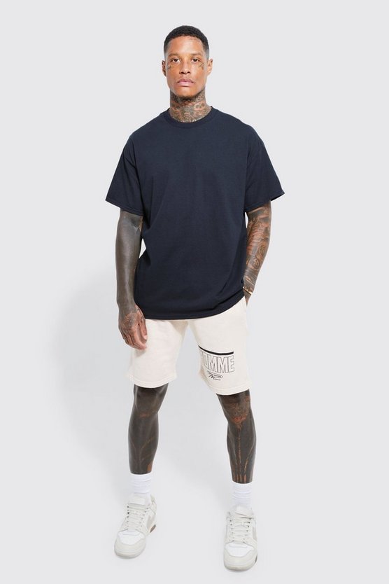 Oversize T-Shirt mit Homme-Print