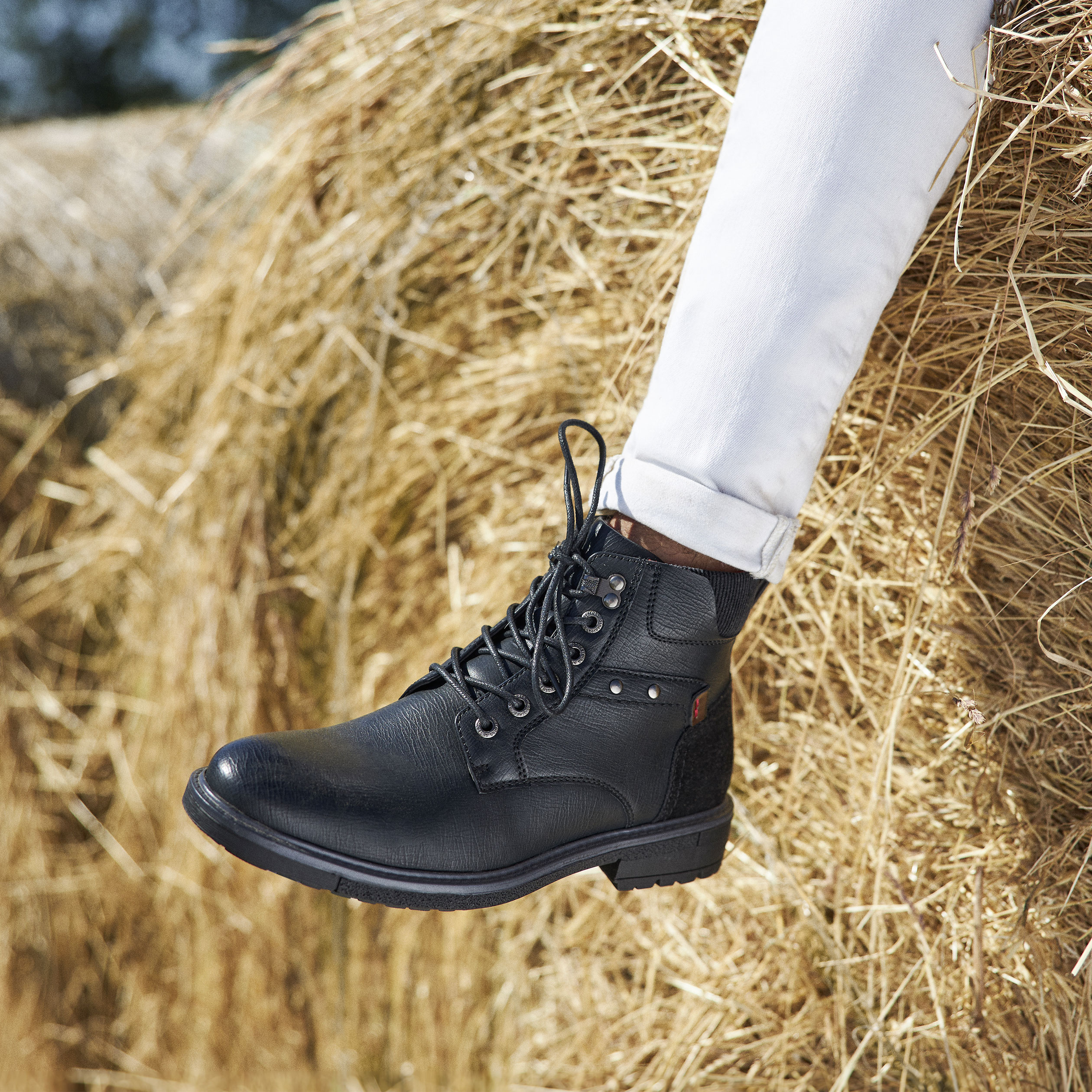 Bottines crantées zippées noir homme | La Halle