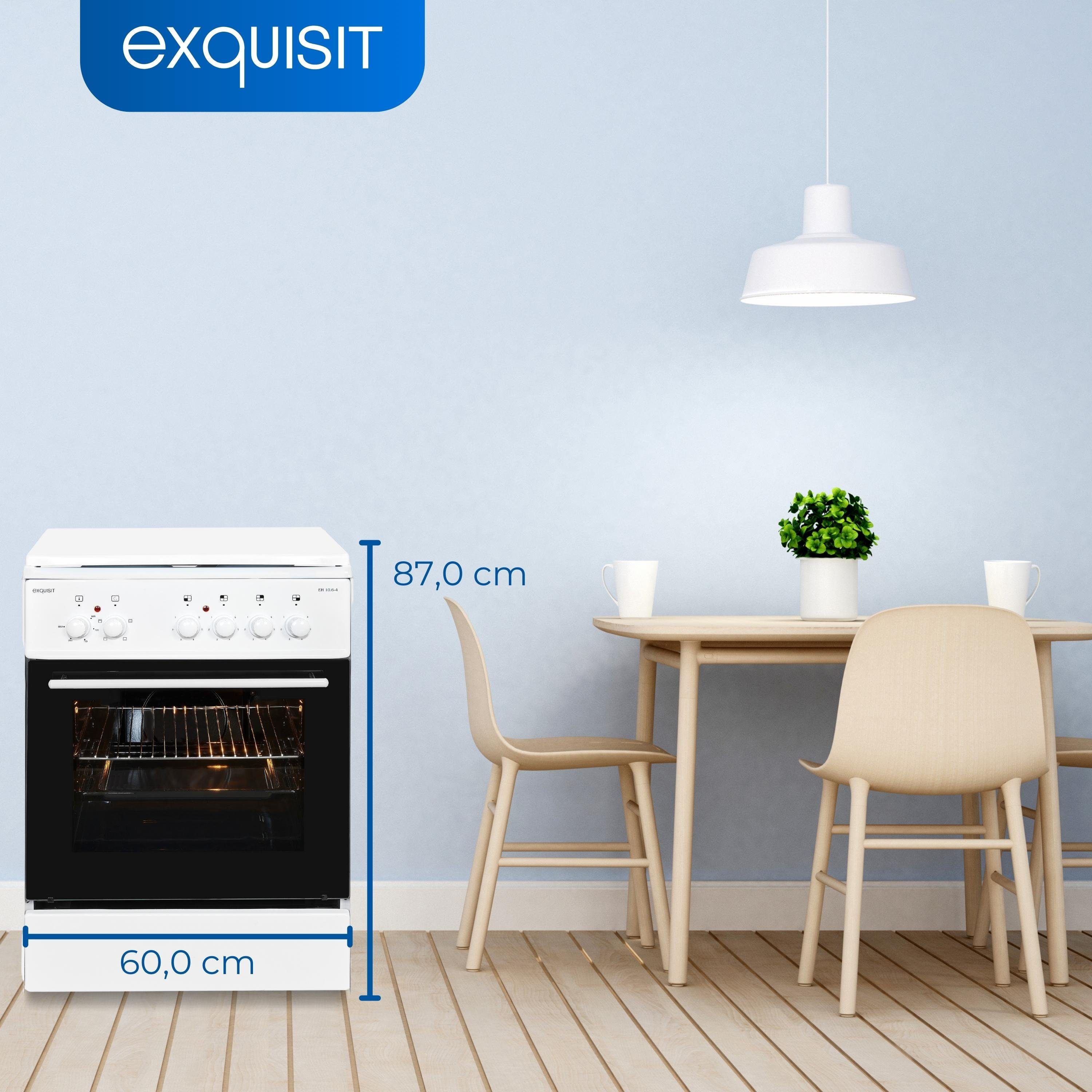 exquisit Elektro-Standherd EH 10.6-4, Grill, leistungsstark