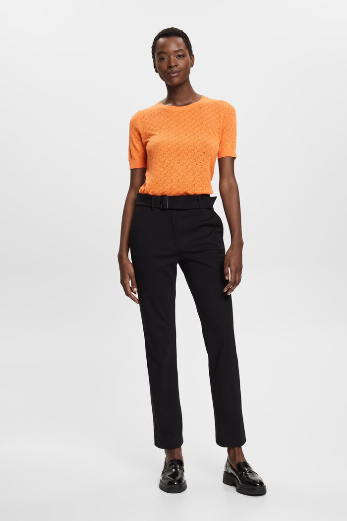 Kurzärmliges Pointelle-Shirt